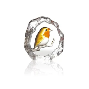 Mats Jonasson Målerås Robin Glass Ornament/Sculpture - 11cm - Picture 1 of 1