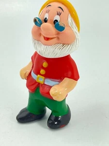Vintage Disney 5.5" Snow White Dwarfs Doc Rubber Squeaky Squeeze Toy Figure - Picture 1 of 9