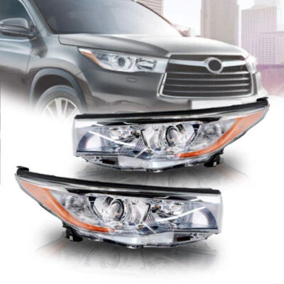 卤素型投影仪前灯适用于丰田 Highlander 2014 - 2016 车头灯 L&R — 第 1/4 张图片