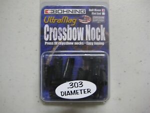 Bohning Ultra Mag Crossbow nock .303 12 pack Flat End Archery Bow Hunting Deer 