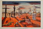 1944 Color Art Print "View in Perspective of a Perfect Sunset" Eugene Berman