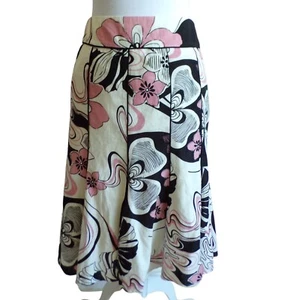 Principles Petite Floral Panel Skirt Size 10 Pink Black White - Picture 1 of 9