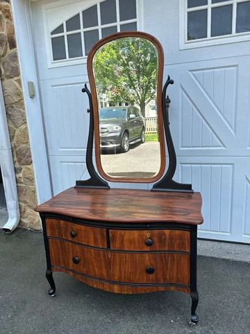 antique wood vanity with mirror Cover