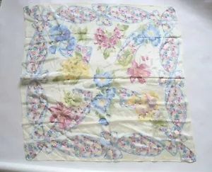 LIZ CLAIBORNE 100 % pura seda para mujer blanco enrollado a mano mantón floral envolvente 31" - Imagen 1 de 1