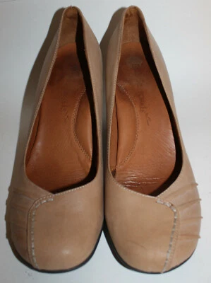 Zapatos de salón GENTLE SOULS Osaka 10M cuero beige tostado plisado cielo LN Foto 1 de 4