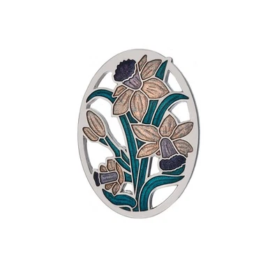 Broche narciso enchapado en plata púrpura nuevo embalaje de regalo Foto 1 de 2