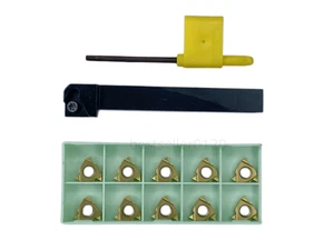 12mm SER1212H16 Lathe Turning Tool Holder+10p 16ER AG60 Threading Carbide Insert - Picture 1 of 14