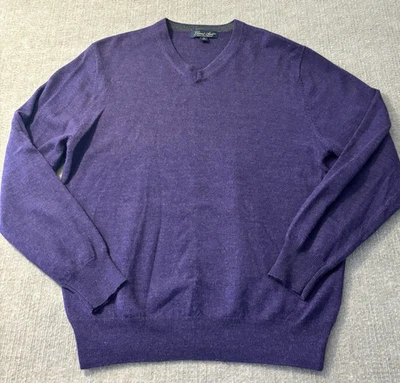 Suéter Garret Scott Para Hombres M Púrpura Lana Merino Pullover Suave Ligero Golf Foto 1 de 4