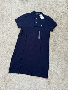 NWT POLO RALPH LAUREN Cotton Mesh Polo Dress Short Sleeve Women’s Size XL Navy - Imagen 1 de 8