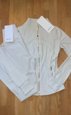 Lululemon Mujer Define Chaqueta Conjunto Talla 2 Cremallera Oro Crema Nuevo Con Etiquetas Foto 1 de 3