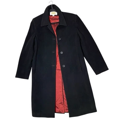 Casaco longo vintage Talbots lã cashmere preto tamanho 10 médio - Imagem 1 de 4