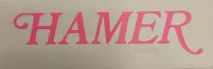 2 Hamer Headstock Logo Die-Cut Hot Pink Vinyl. Decal (3 X 3/4 Inch) - Picture 1 of 3
