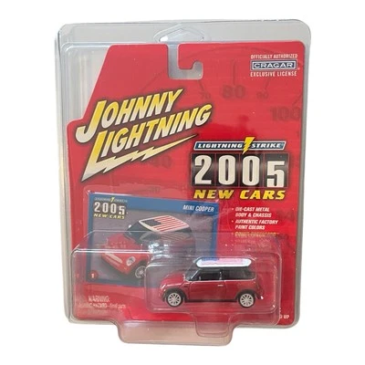 JOHNNY WHITE LIGHTNING LIGHTNING STRIKE 05 NEW CARS MINI COOPER AMERICAN FLAG - Image 1 of 2