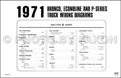 Ford Bronco Econoline 1971 diagrama de cableado original E100 E200 E300 furgoneta eléctrica Foto 1 de 3