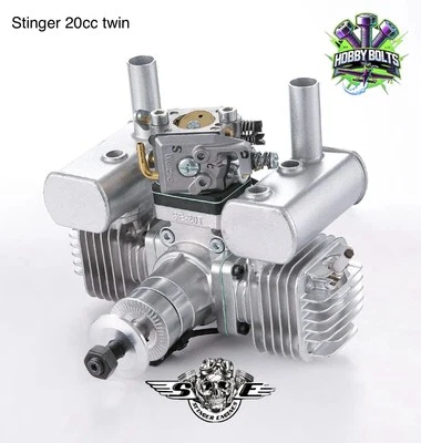 STINGER 20cc Twin Model Airplane Two Stroke Gas Engine, RCGF, Hobby Bolts. - Image 1 of 4