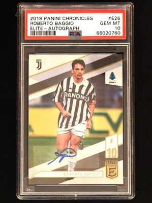 2019-20 Panini Chronicles Elite Roberto Baggio Auto Autograph PSA 10 POP 1 RARE! - Image 1 of 2