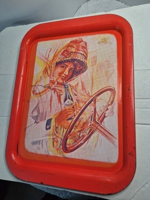 Vintage Coca-cola Metal Serving Tray Misprint, *Rare* "1909 Chauffeur Girl" - Image 1 of 4