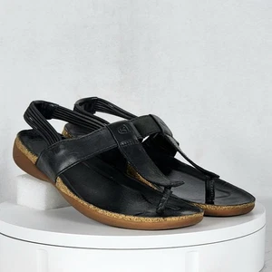 Keen Dauntless Black Leather Thong Sandals Women's 9.5 - Picture 1 of 19