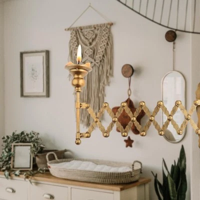 Telescopic Candlestick Farmhouse Housewarming Home Wall Candle Sconce Holder - Image 1 of 4