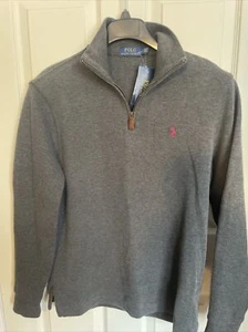 Polo Ralph Lauren Classic Sweater Mens Small 1/4 Zip Pullover grey - Picture 1 of 6