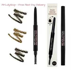 Makeup Revolution BROW DEFINER Eyebrow Precision Pencil & Spoolie Brush Sealed  - Picture 1 of 7