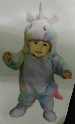 Bebé Arco Iris Unicornio Halloween Disfraz 6/12 meses Peluche 1 pieza Capucha Tie Dye Foto 1 de 4