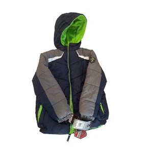 Protection System Boys Bubble Jacket Navy Blue and Green Size 5/6 - Picture 1 of 7