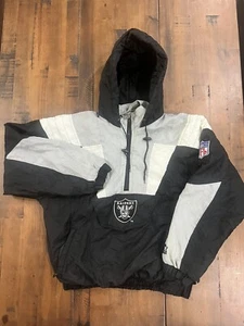 LA Raiders Starter Jacket Uomo L Pullover Canguro Tasca Logo Retro Logo - Foto 1 di 5