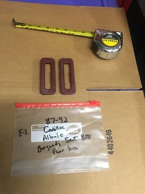 87-92 CADILLAC ALLANTE Seatbelt Floor Trim - Set of 2 - Burgundy OEM - Image 1 of 4