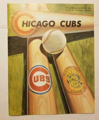 Vintage 1971 Chicago Cubs Spring Training Program Scottsdale Cubs Vs Indians - Image 1 of 3