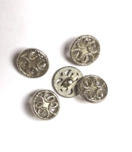 5 pezzi bottoni tradizionali metallo circa 17 mm #K8 - Foto 1 di 1