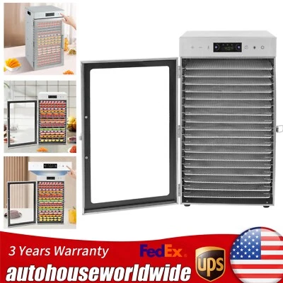 Commercial Dehydrator 18 Stainless Steel Trays Fruit Vegetable Food Dry Machine - Image 1 of 4