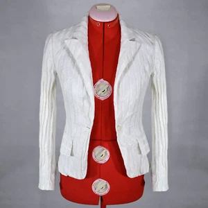 JUST CAVALLI Womens White Skirt Suit with Leopard Lining Size XS - Picture 1 of 7