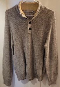 GH Bass & Co Pullover Sweater Herren Gr. Large L hellbraun brandneu neu mit Etikett 1/4 Knopf - Bild 1 von 4