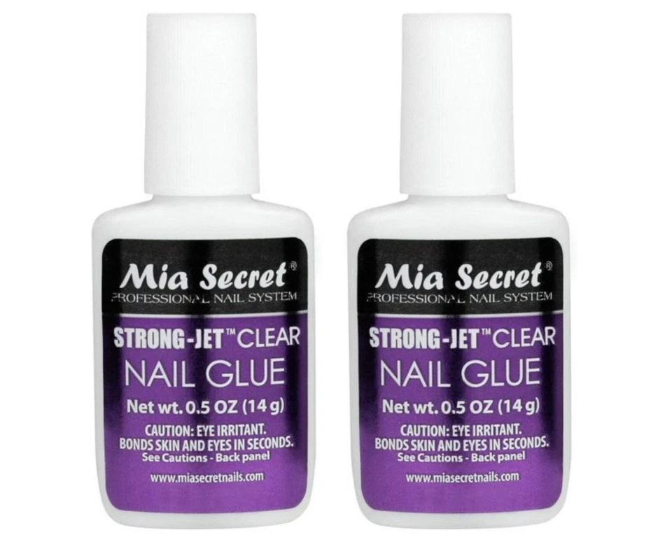 2 x Pegamento de uñas transparente Mia Secret Strong Jet con calcio y vitamina E 14 g/0,5 oz (335) Foto 1 de 1