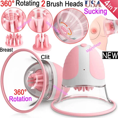Clit Nipple Sucking G-Spot Vibrator Rotating Licking Massager Sex Toys For Women - Image 1 of 4