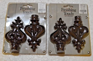 Finishing Touch Curtain Rod Key Finials Ant Brown 2 Pair - Picture 1 of 4