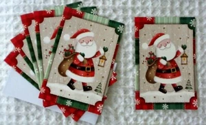 Tarjetas de felicitación de Navidad SANTA Lighting the Way SEIS tarjetas Santa juguete linterna árbol - Imagen 1 de 7