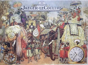 Indian Litho Jaeger Lecoultre Label Elephants Maharaja Pocket Watch Art - Picture 1 of 2