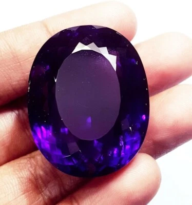 Fabulous Purple Amethyst Oval Facet Cut 76.10 CT Loose Gemstone for Christmas - Image 1 of 4