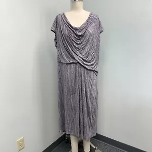 H By Halston Abstract Stretch Knit Dress Women's 22W Gray 43" Long - Picture 1 of 9