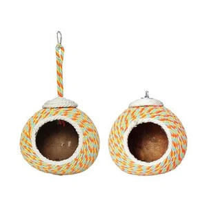 Papageiennesthaus kleine mittlere Vögel Geschenk Spatzen Hütte Vogelzuchtnest - Bild 1 von 7