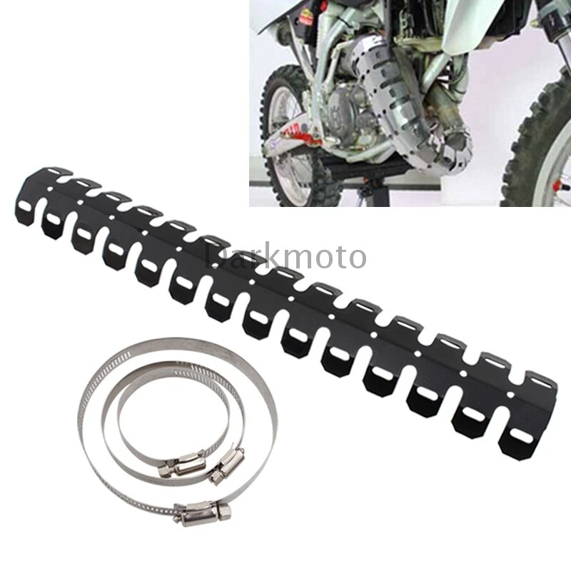 Black Heat Shield Cover Heel Guard Motorcycle Exhaust Muffler Pipe Universal - Image 1 of 4