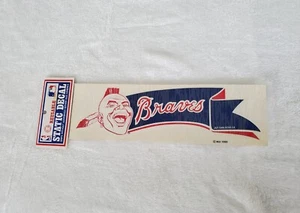 Vintage J&P MLB Atlanta Braves Static Decal 12" X  3 5/8" Made in USA - Picture 1 of 5