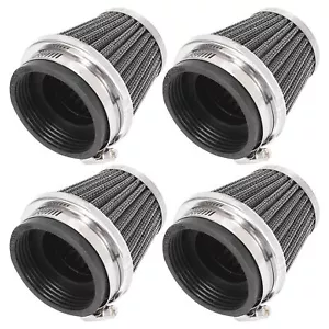 4pz 52mm Moto Aria Filtro Universale Rotondo Conico Nero Per Carburatore - Bild 1 von 7