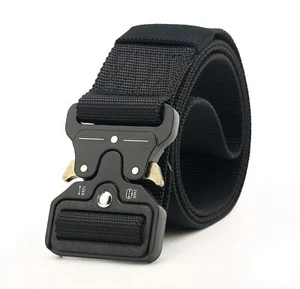 Men's Tactical Belt Heavy Duty Webbing Adjustable Military Style Nylon Belts - Foto 1 di 19