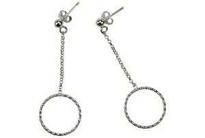 SILBERMOOS Earrings Diamond-Cut Jewellery Anchor Chain 925 Sterling Silver - Picture 1 of 5
