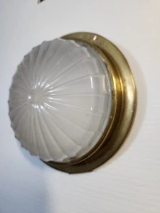 original vintage courtesy light glass brass van truck bus train antique interior - Picture 1 of 14