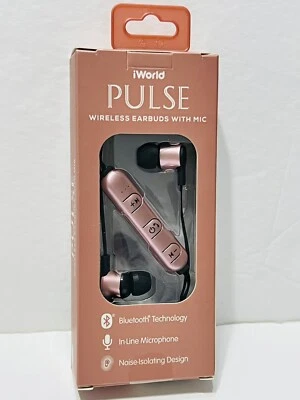 Auriculares inalámbricos Bluetooth iWorld Pulse micrófono en línea oro rosa Android/iOS Foto 1 de 4