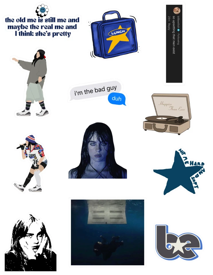 Billie Eilish Sticker Pack - Image 1 of 1